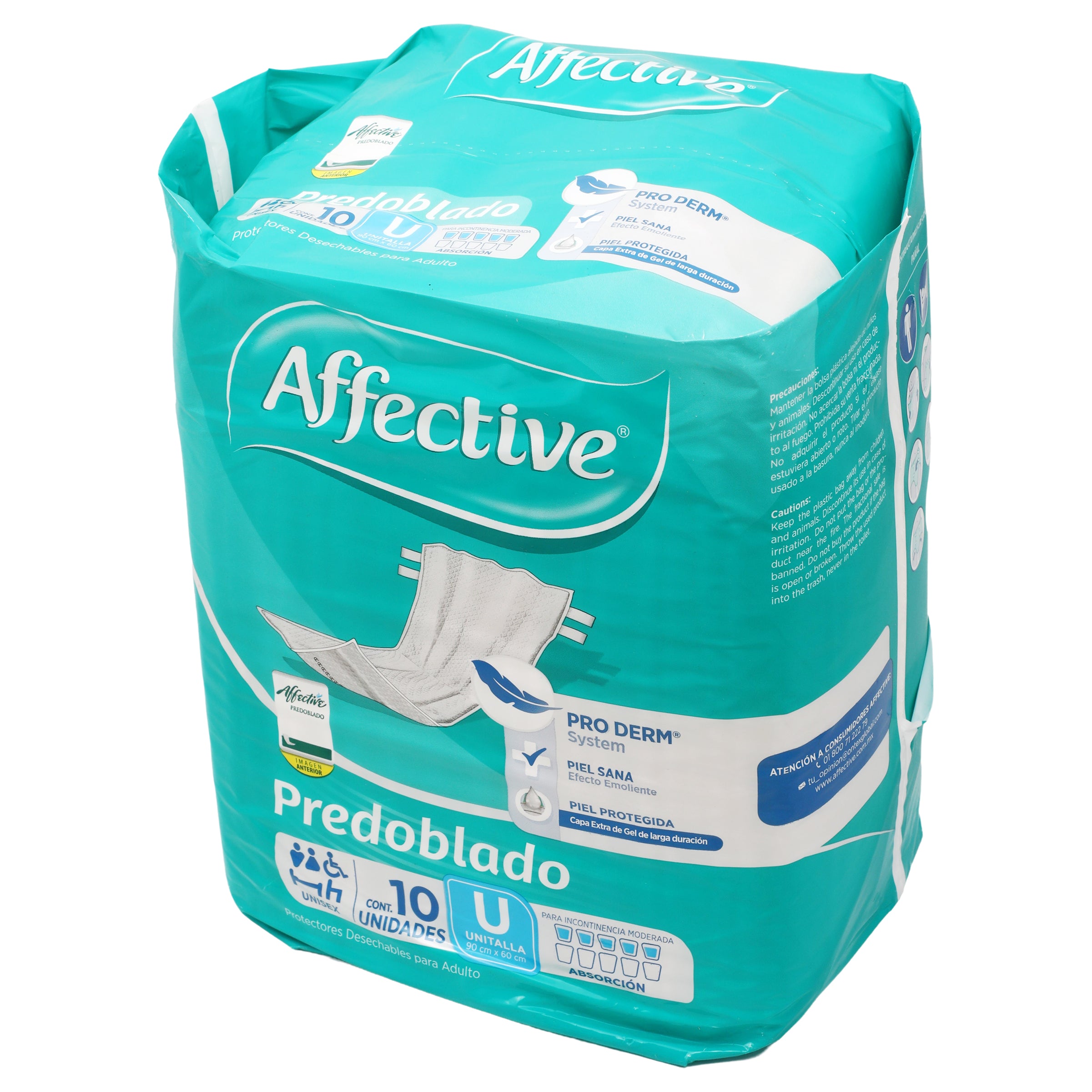 Pañal Affective Predoblado Adulto Unisex Con 10 Piezas-3