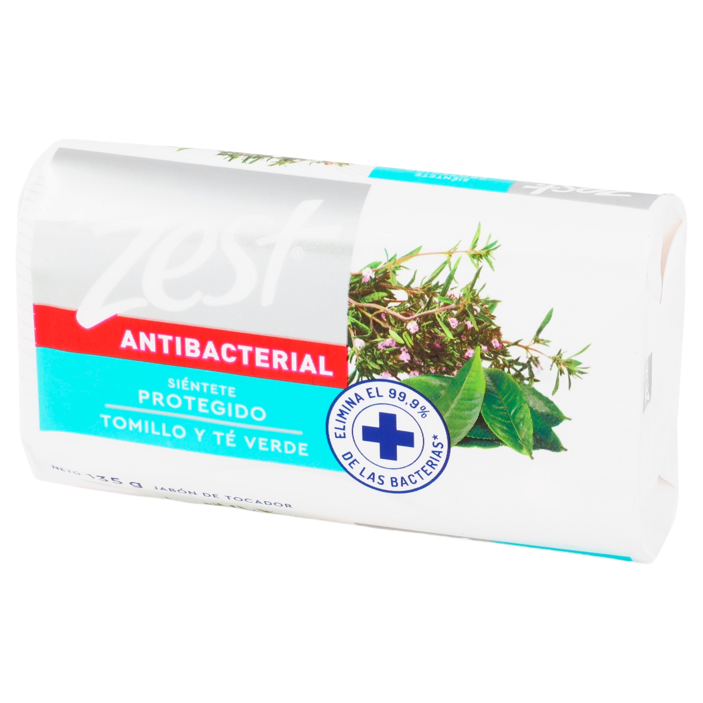 Jabon Zest Antibacterial Tomillo Y Te Verde 135 G