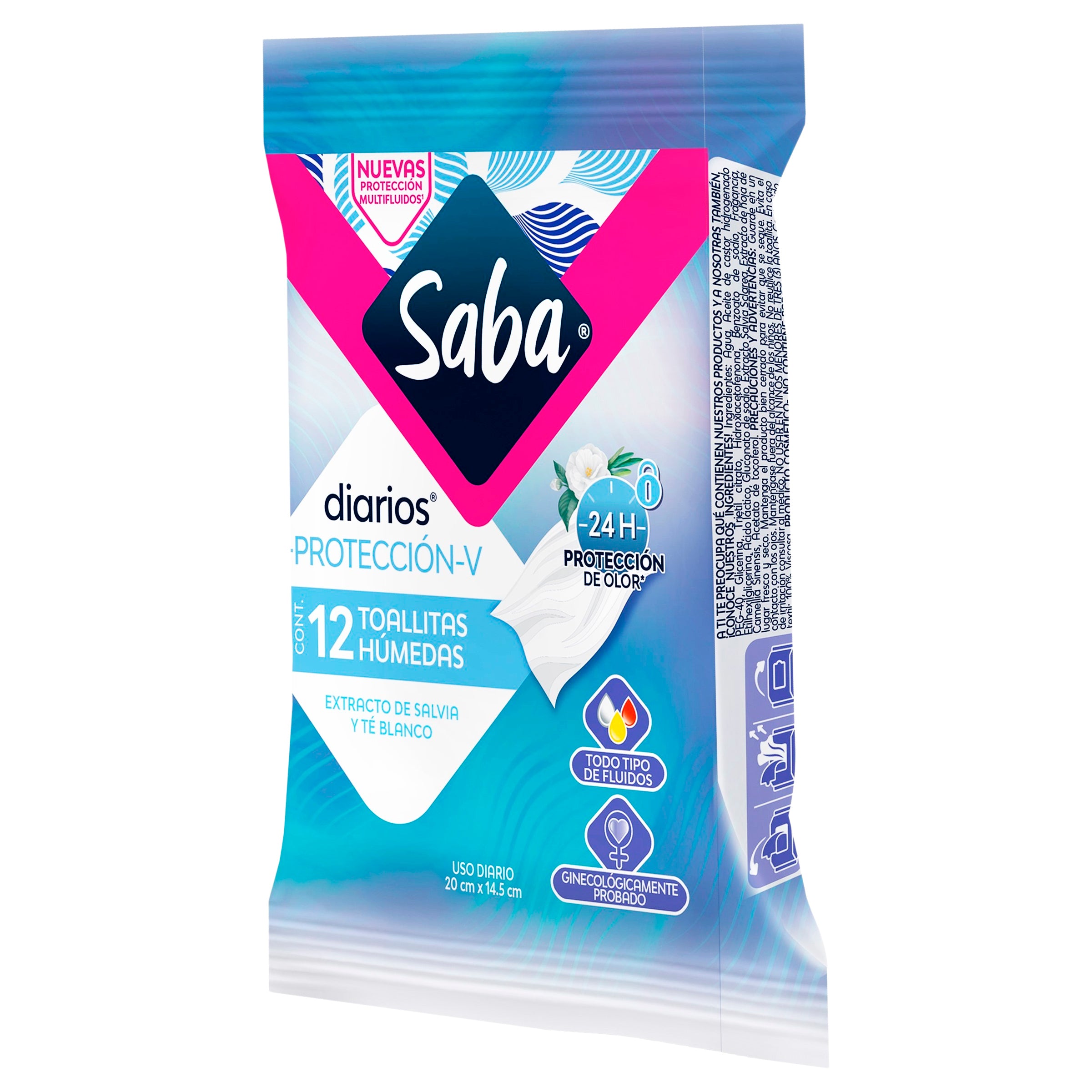 Toallas Humedas Saba Diari +Protector-V Con 12N-3