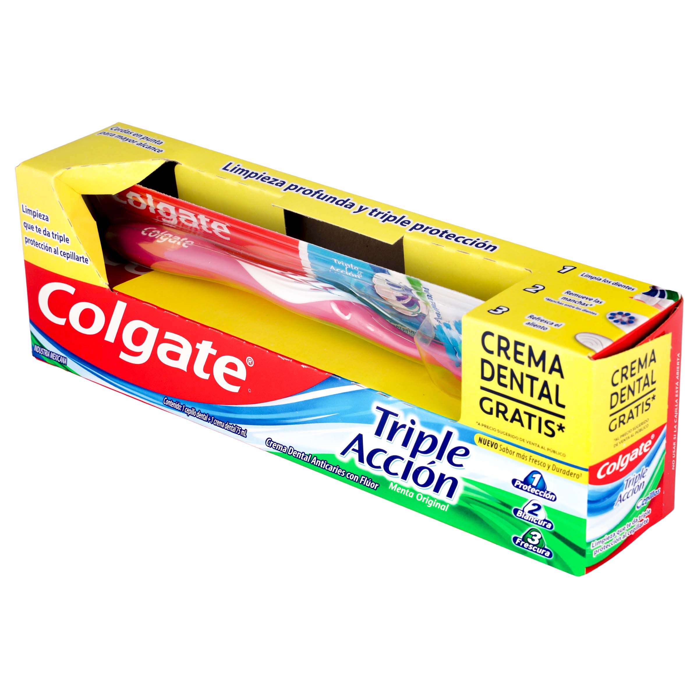 Cepillo Dental Colgate Triple Accion Mas Crema Dentaltriple Accion 75 Ml-6