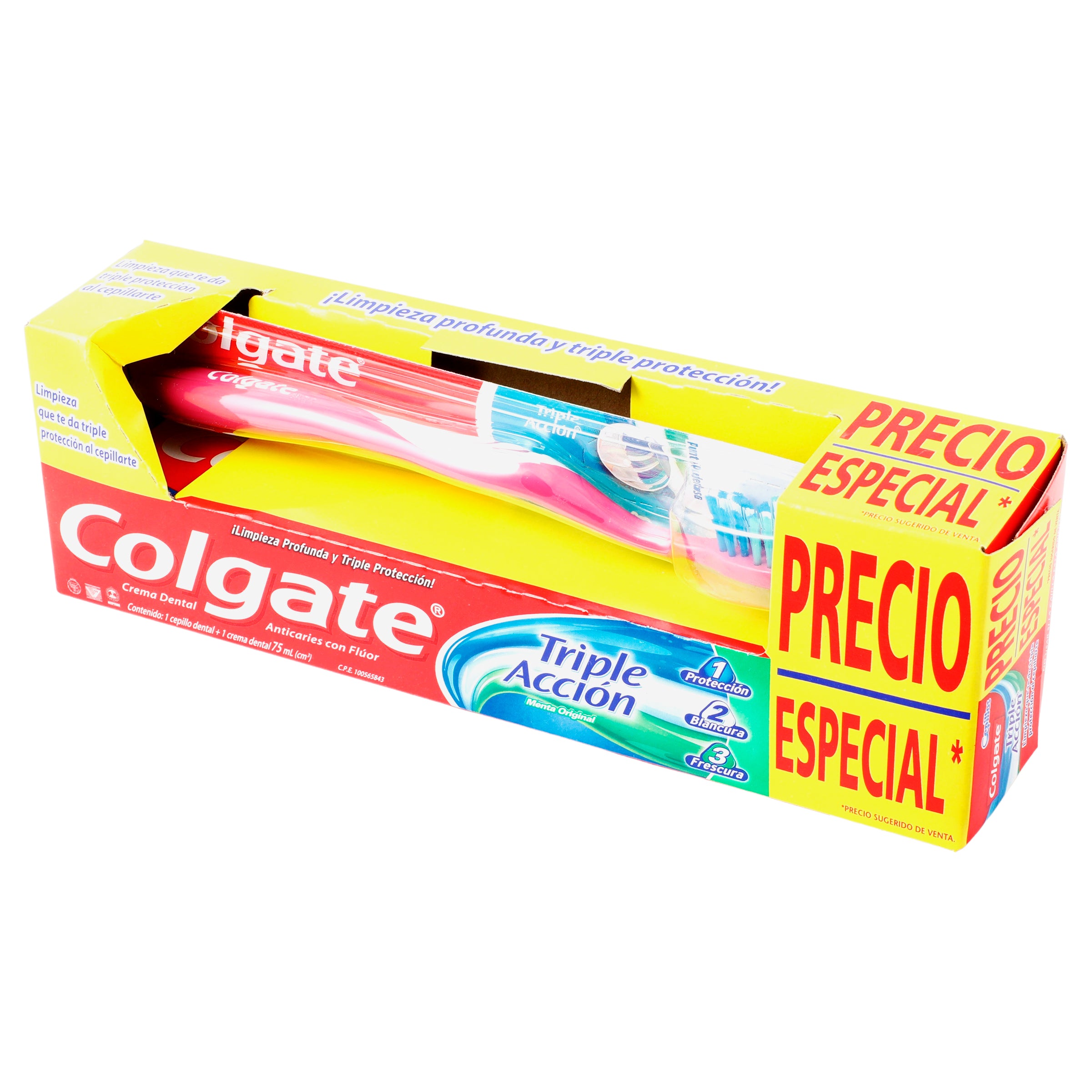 Cepillo Dental Colgate Triple Accion Mas Crema Dentaltriple Accion 75 Ml-7