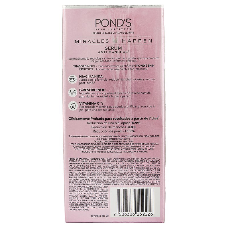 Serum Ponds Bright Miracle Niasorcinol Dia 30 Ml 7506306252226 7