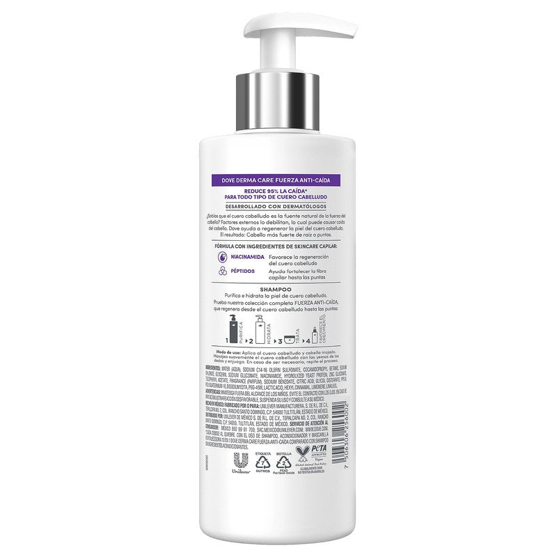 Shampoo Dove Derma Care Anticaida 400 Ml