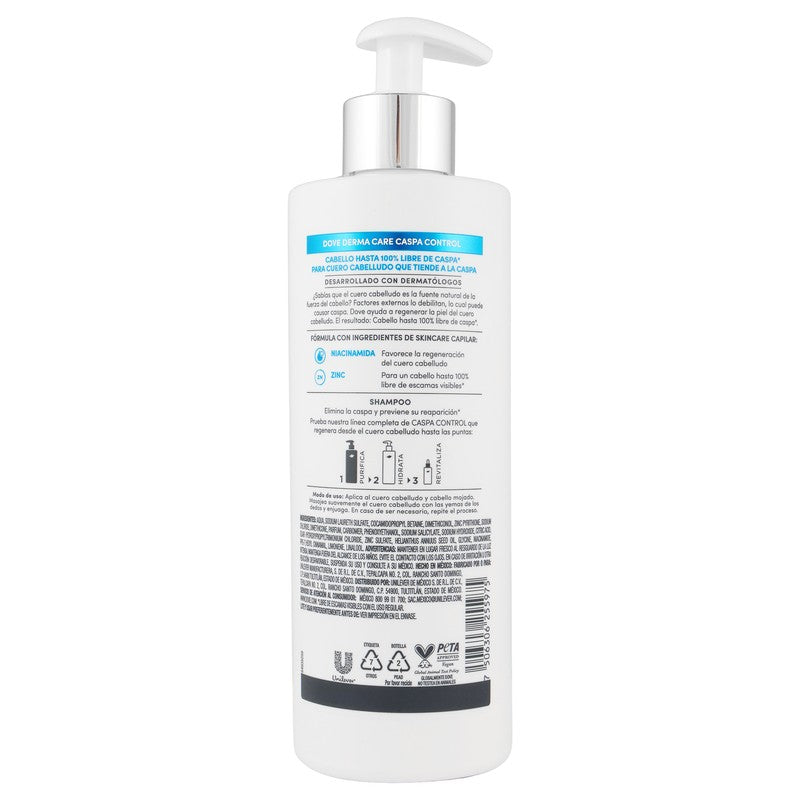 Shampoo Dove Derma Care Control Caspa 400 Ml 7506306255975 7