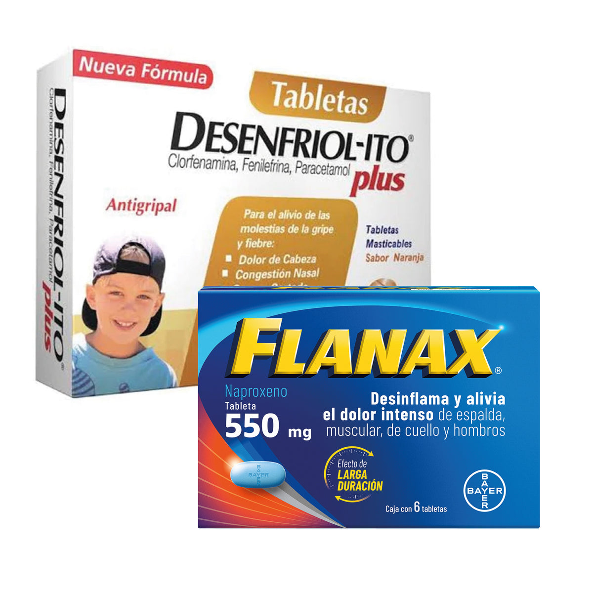 Pack Desenfriol-Ito Plus Con 24 Tabletas + Flanax 550 Con 12 Tabletas