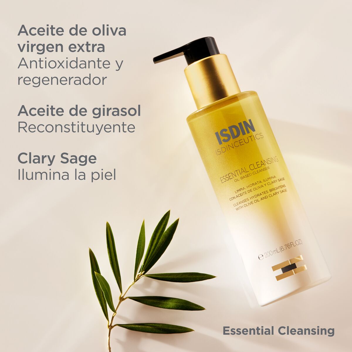 Isdin Aceite Limpiador Facial oil-to-milk Essential Cleansing 200 Ml