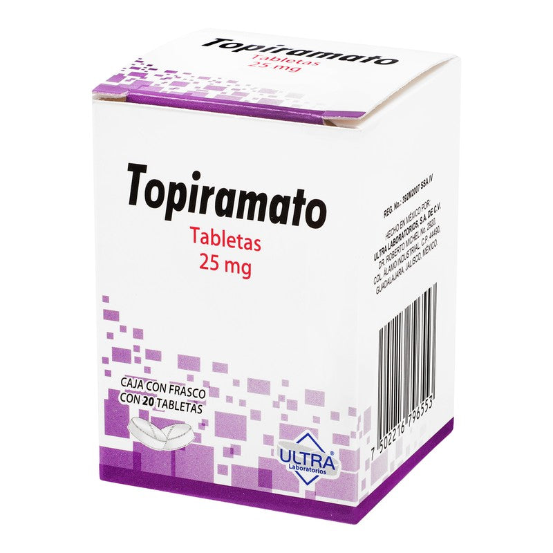 Topiramato 25 Mg Con 20 Tabletas 7502216796553