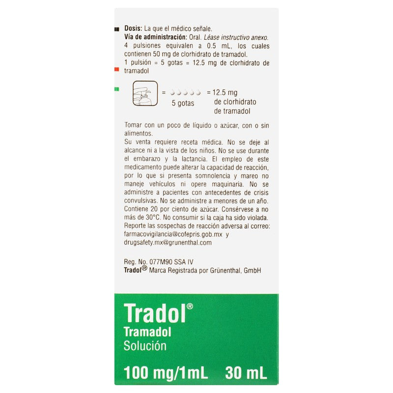 Tradol 100 Mg Gotas 30 Ml 7502209290495 8