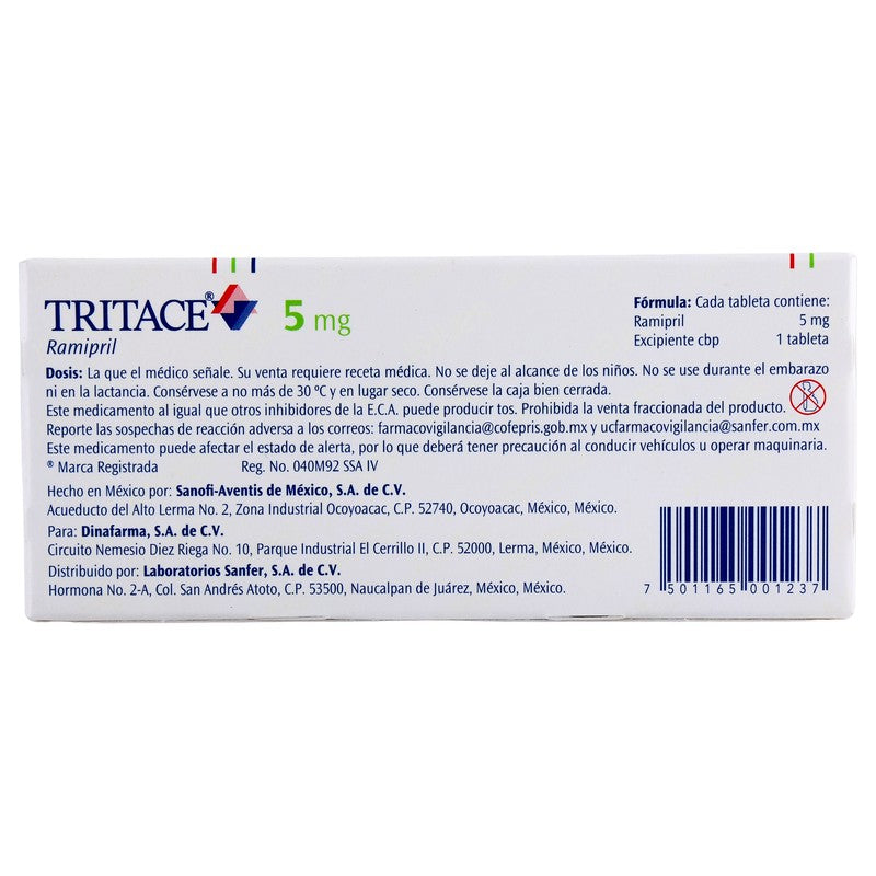 Tritace 5 Mg Tabletas 16 7501165001237 7