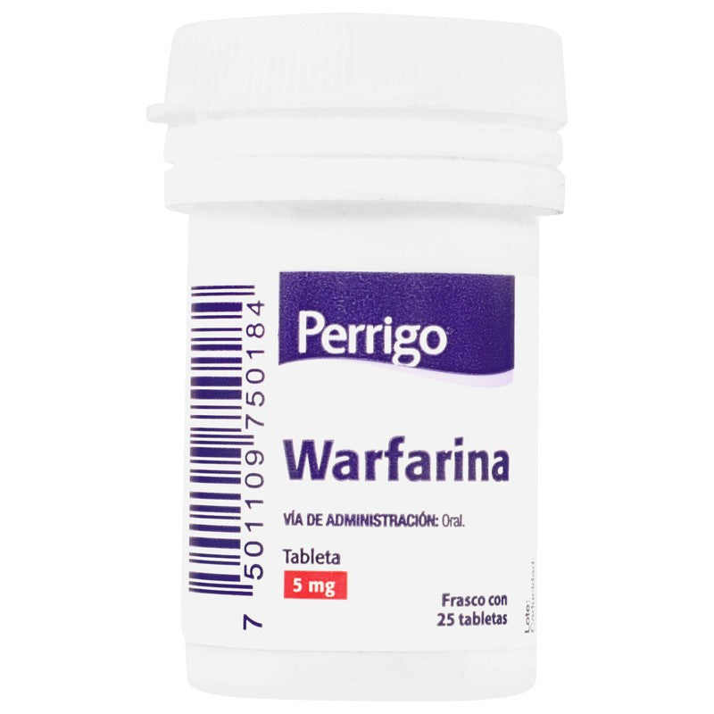 Warfarina 5 Mg Con 25 Tabletas Quimfarma 7501109750184