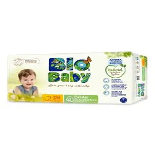 PAÑAL BIO BABY ETAPA 2 CHICO 5-8 KG CON 40 PIEZAS