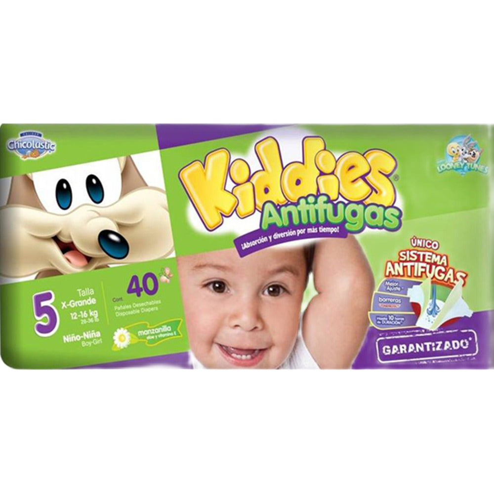 PAÑAL CHICOLASTIC KIDDIES ANTIFUGAS CON 40 PIEZAS ETAPA 5 X-GRANDE