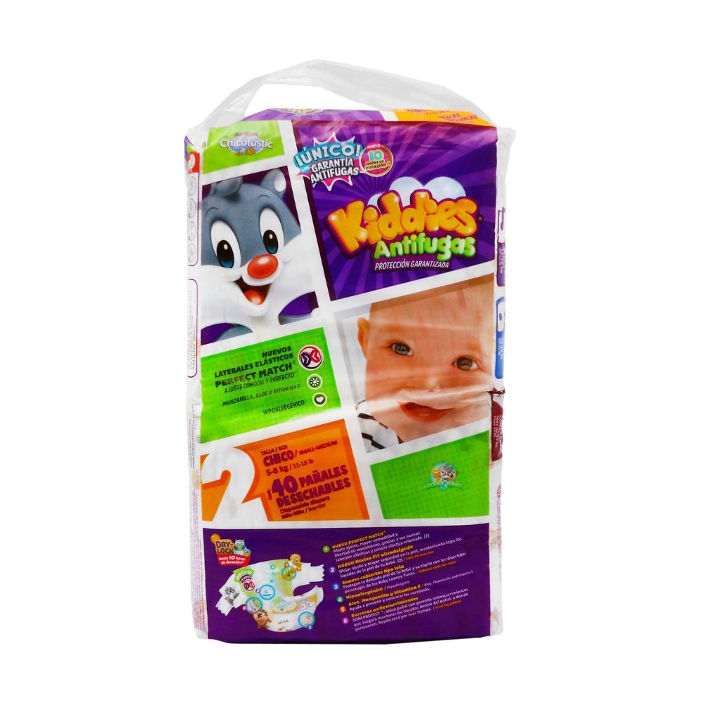 PAÑAL CHICOLASTIC KIDDIES ANTIFUGAS CON 40 PIEZAS ETAPA 2 CHICO