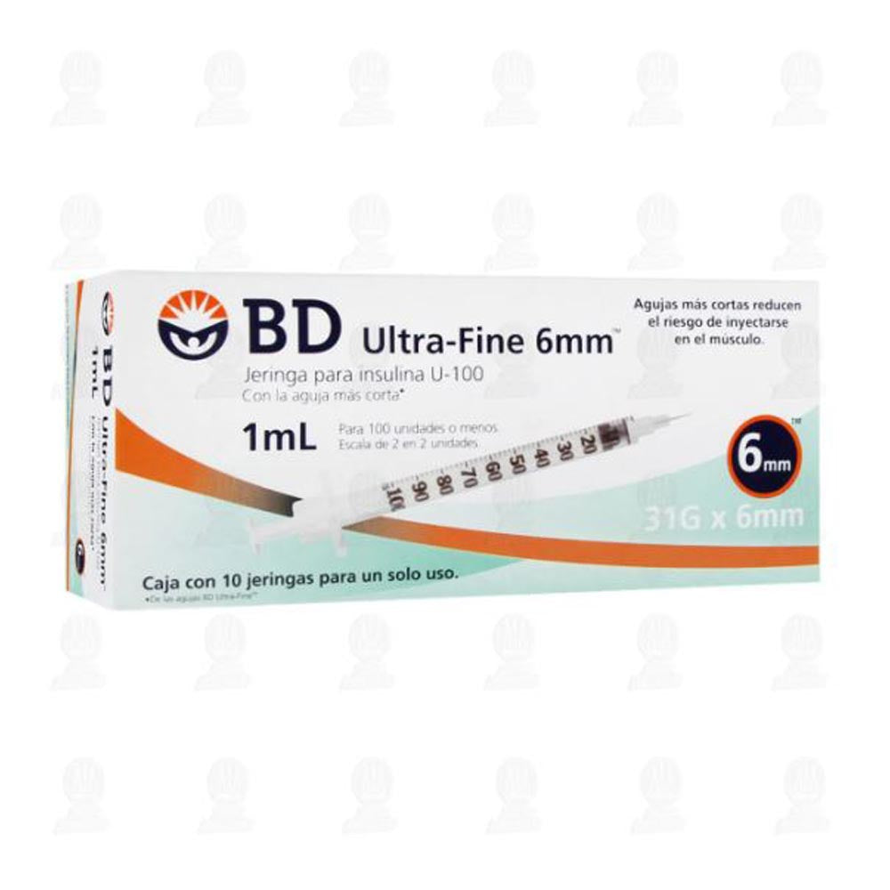 JERINGA INSULINA BD 0.3 ML 31 G X 6 MM CON 10