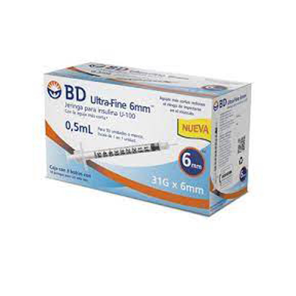 JERINGA INSULINA BD 0.5 ML 31 G X 6 MM CON 30