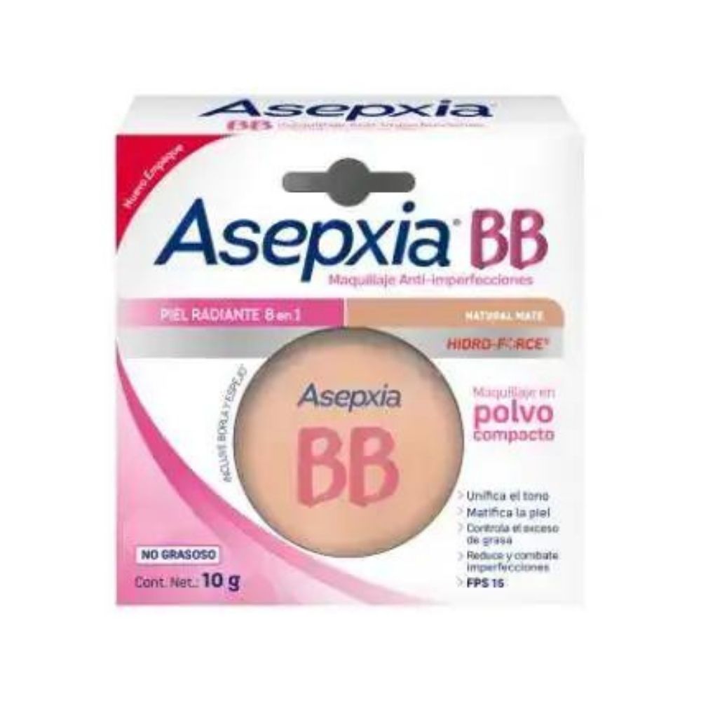 MAQUILLAJE ASEPXIA BB POLVO COMP NAT MAT 10 G