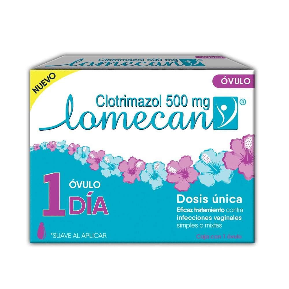 Lomecan 500 Mg Caja Con 1 Ovulo 1 Dia