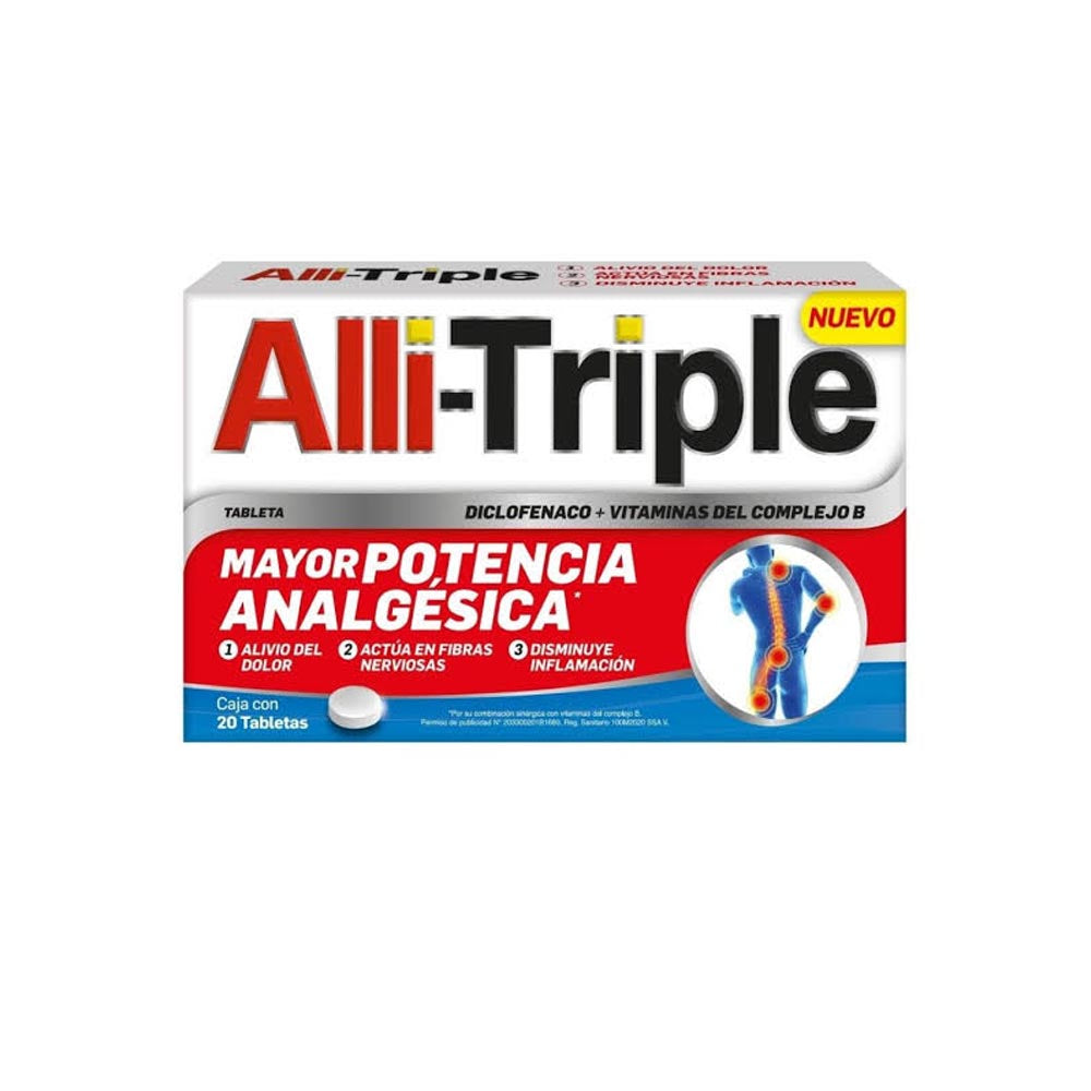 ALLI-TRIPLE 50/.25/50/50 MG CON 20 TAB