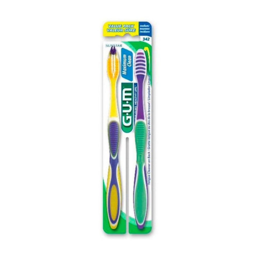 Cepillo Dental Ad Gum Max/Clean Mediano  C/2 Piezas