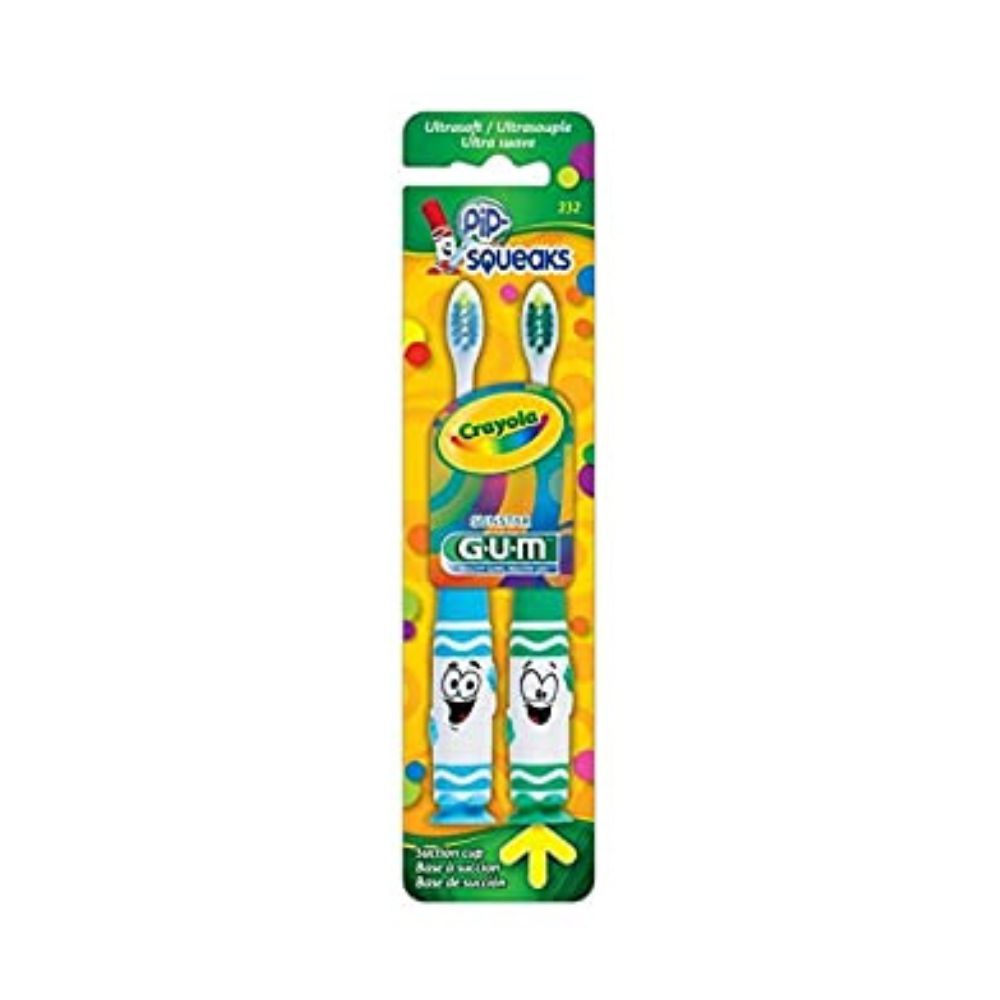 Cepillo Dental  Infantil  Gum Crayo Pip-Squek Con 2 Piezas