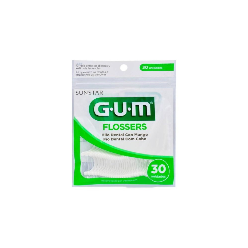 Palillos Gum C/Hilo Dental  Basic 30 Piezas