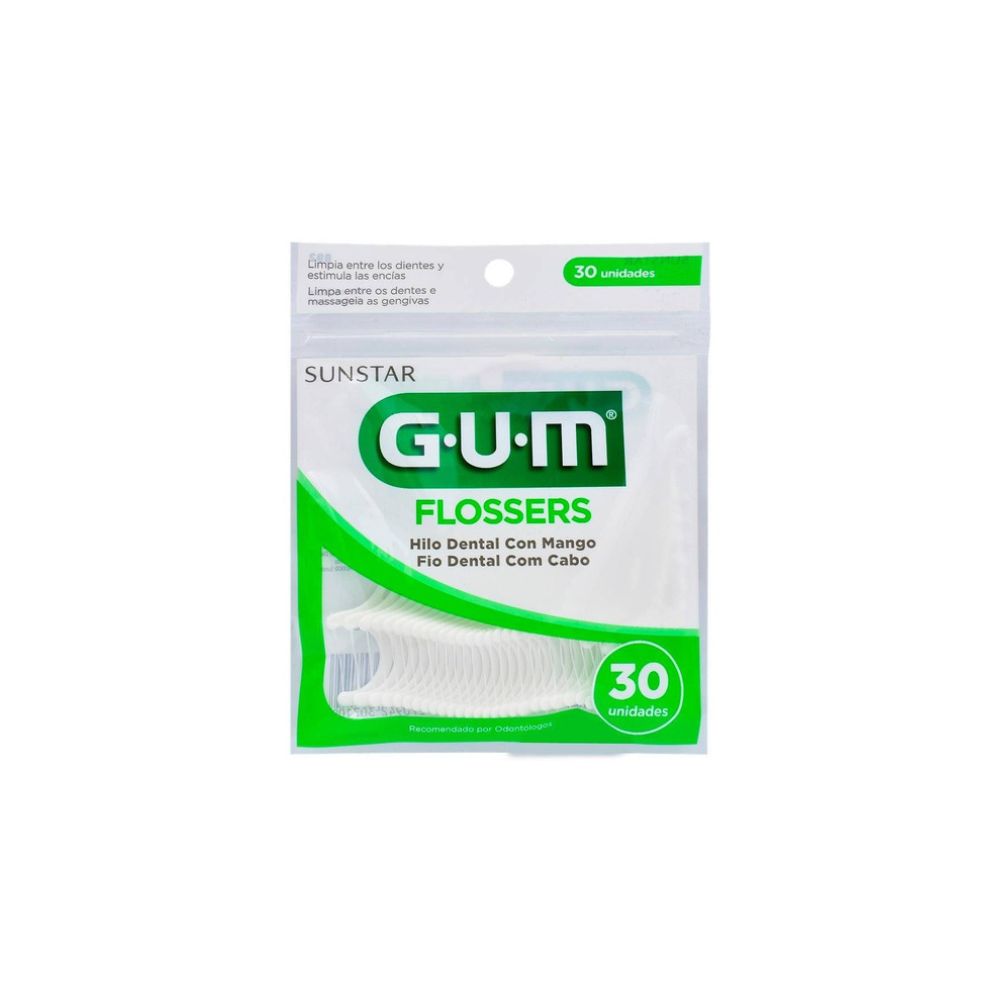 Palillos Gum C/Hilo Dental Basic 30 Piezas