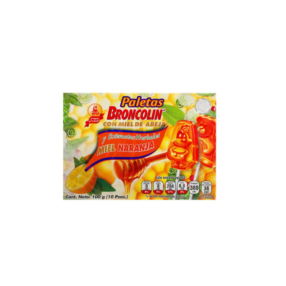 BRONCOLIN PALETA 10 G NARANJA CON 10