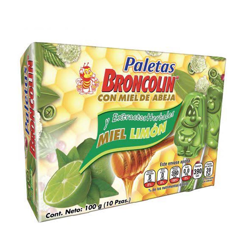 BRONCOLIN PALETA 10 G LIMON CON 10