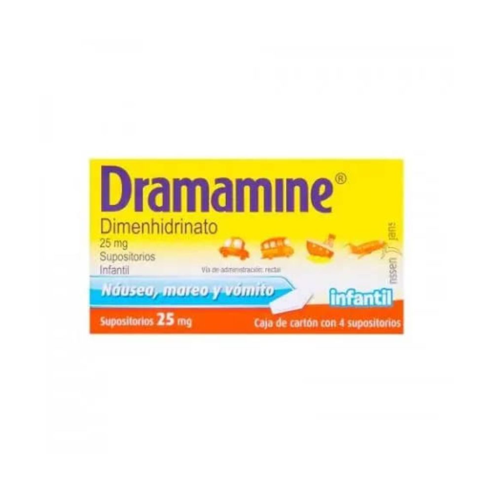 Dramamine Infantil 25 Mg Con 4 Supositorios