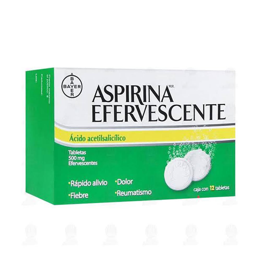 Aspirina Efervecente Adulto 500 Mg Tabletas Con 12