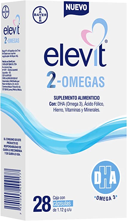 Elevit 2-Omegas Suplemento Alimenticio Con 28 Capsulas