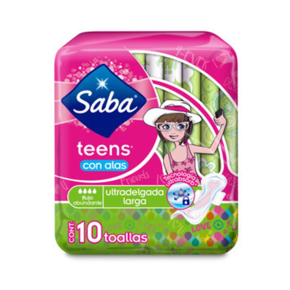 TOALLAS SANITARIAS SABA TEENS LARGA CON A10