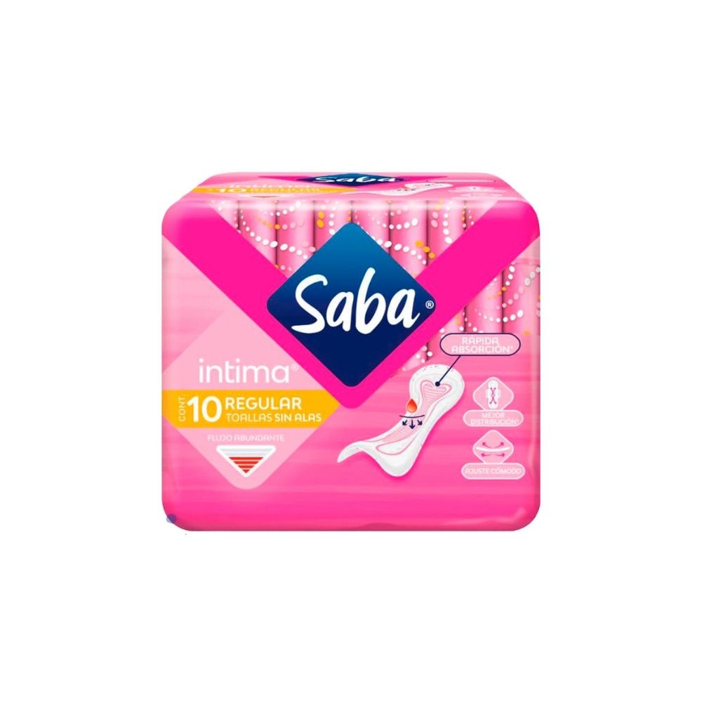 Toallas Sanitarias Saba Int-Regular C/10 Piezas