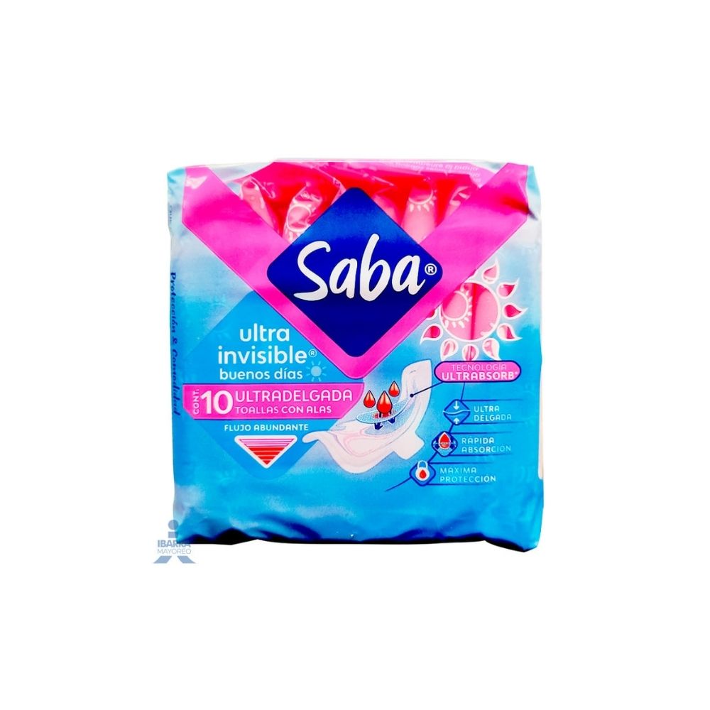 TOALLAS SANITARIAS SABA ULTINV ALAS10