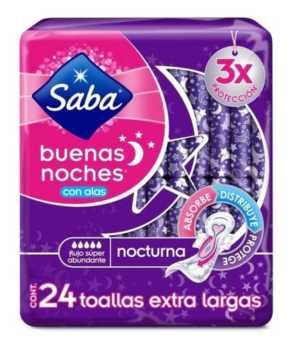 Toallas Sanitarias Saba Buenas Noches Con 24