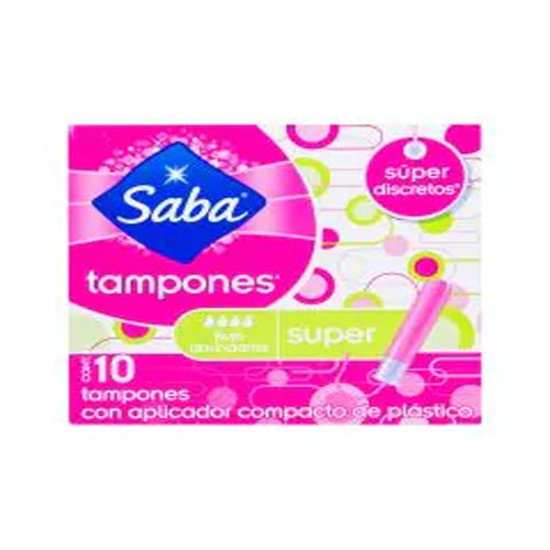 Tampones Saba Compactos-Super Con 10 Piezas