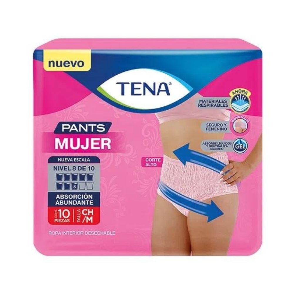 PANAL TENA PANTS MUJER MEDIANO CON 10PZ
