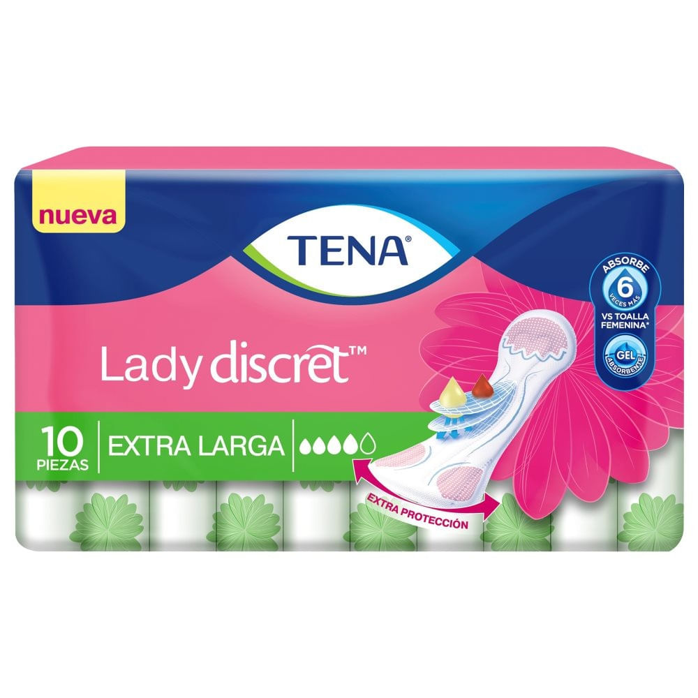 Toallas Sanitarias Tena Lady E-Larga Con 10