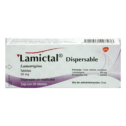 Lamictal 50 Mg Dispersable Con 28 Tabletas 