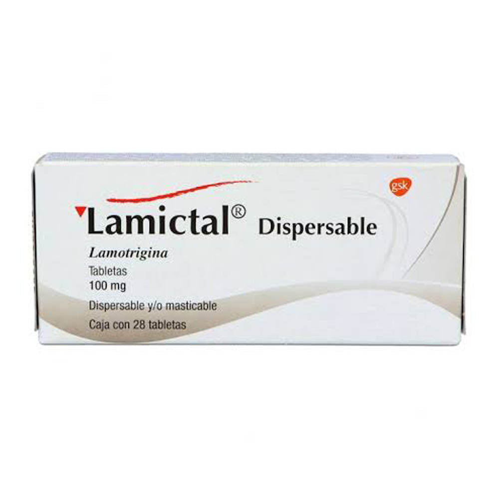 Lamictal 100 Mg Dispersable Con 28 Tabletas