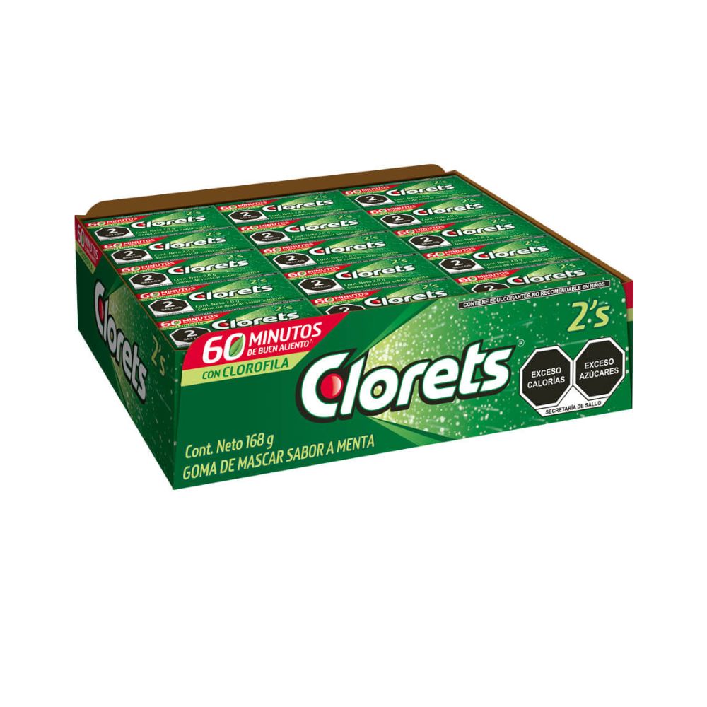 CHICLE CLORETS 2S CON 60 PIEZAS