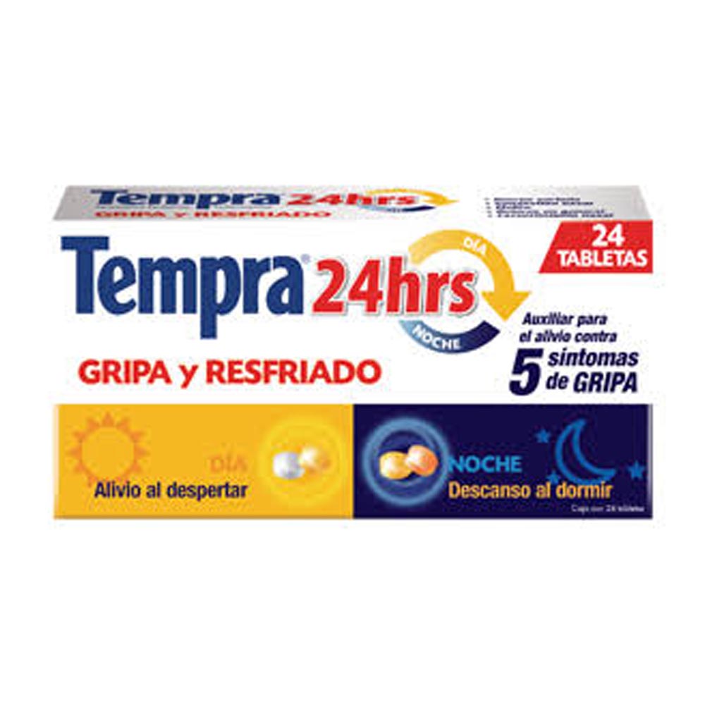 Tempra 24 Hrs Dia Noche Tabletas Con 24