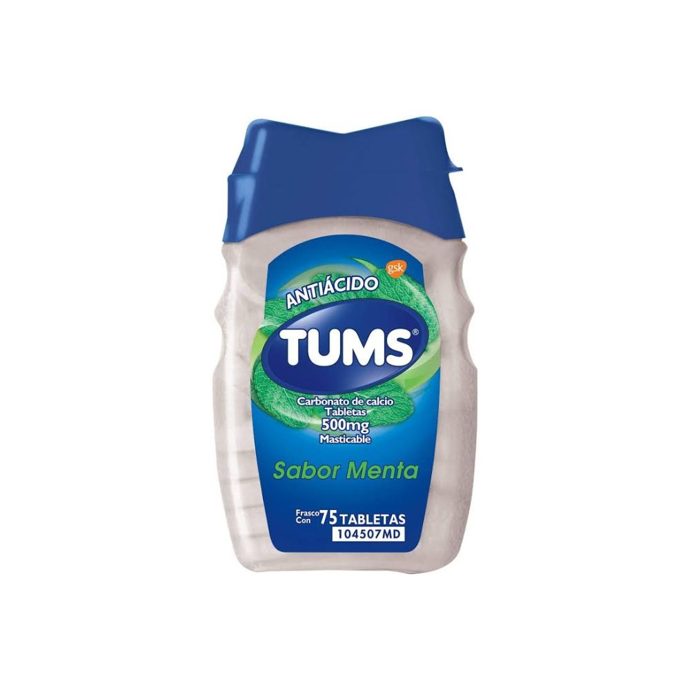 TUMS MENTA 500 MG TABLETAS 75