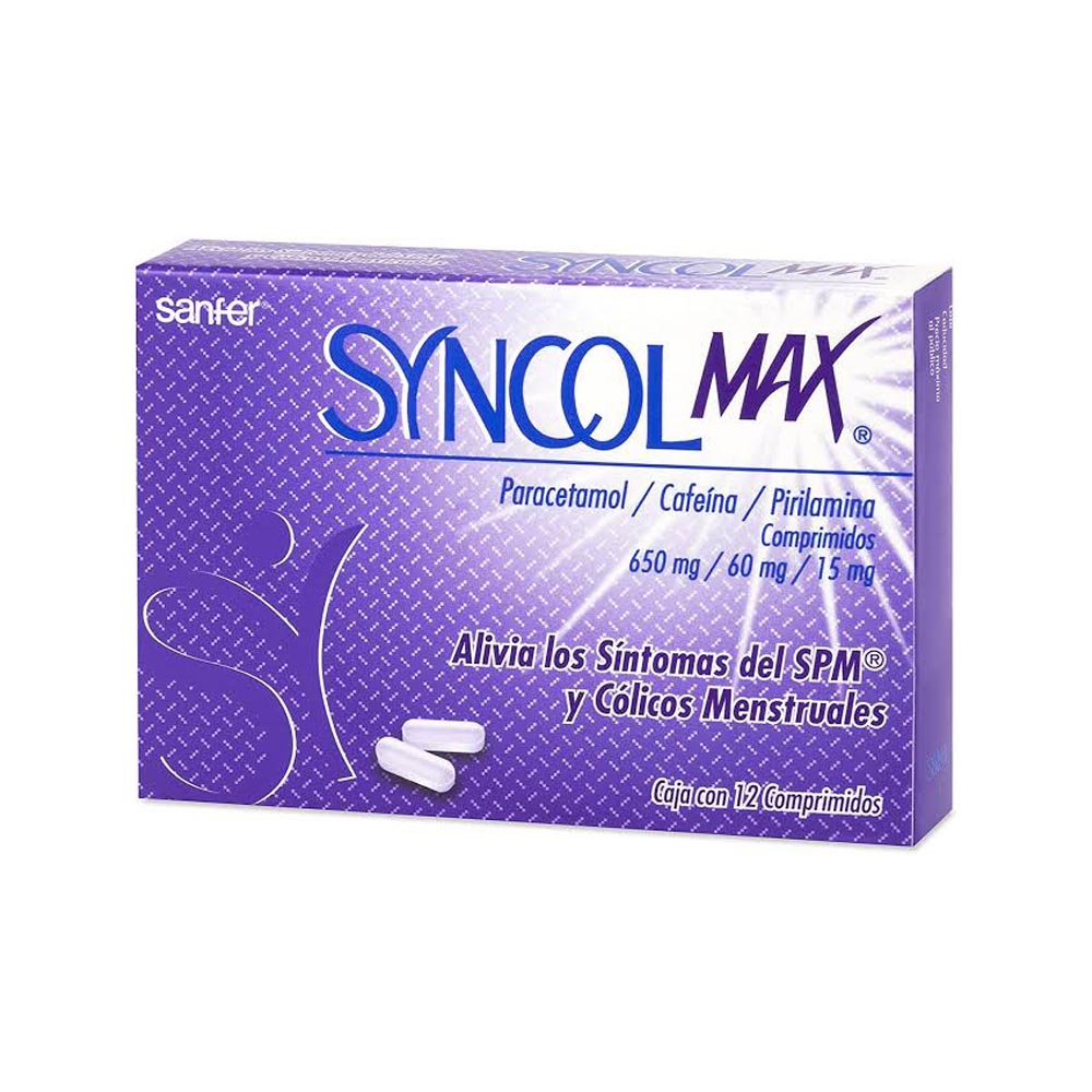 SYNCOL-MAX 650/60/15 MG COMPRIMIDOS 12