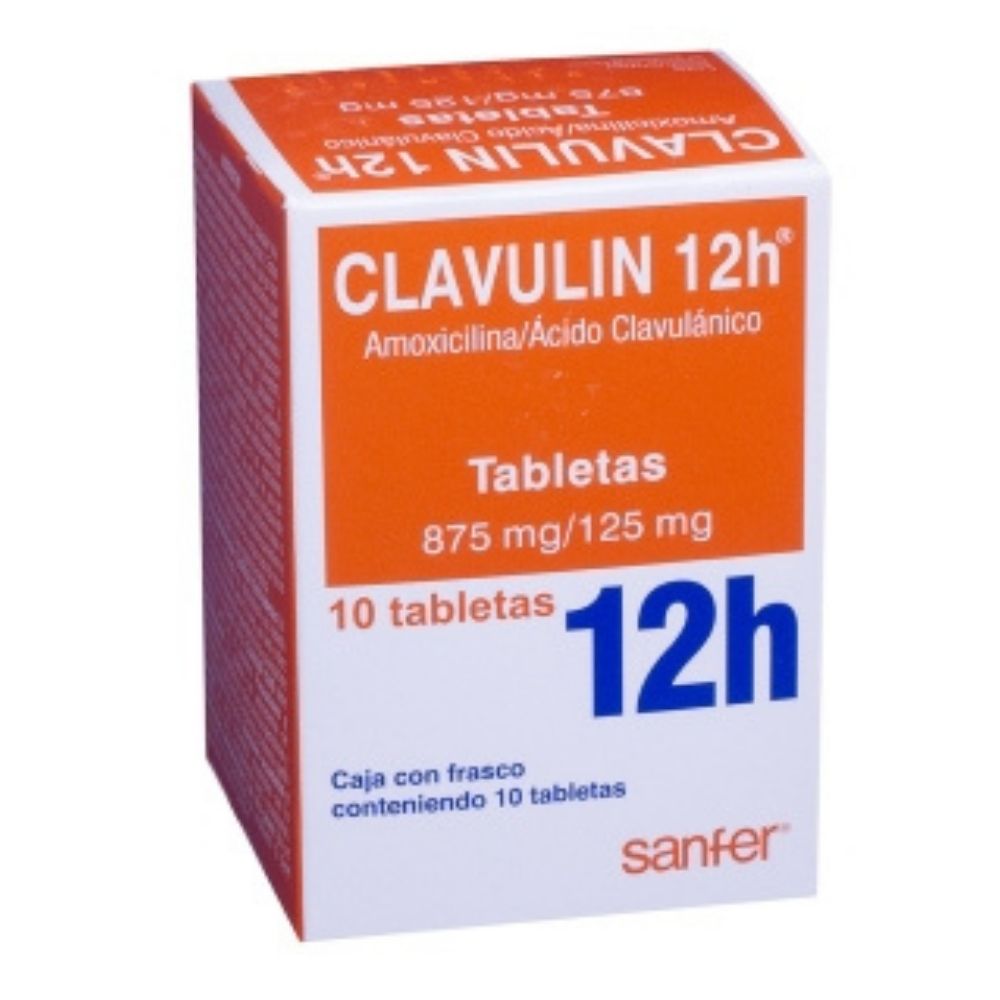 Clavulin 12 Horas 875/125 Mg Con 10 Tabletas