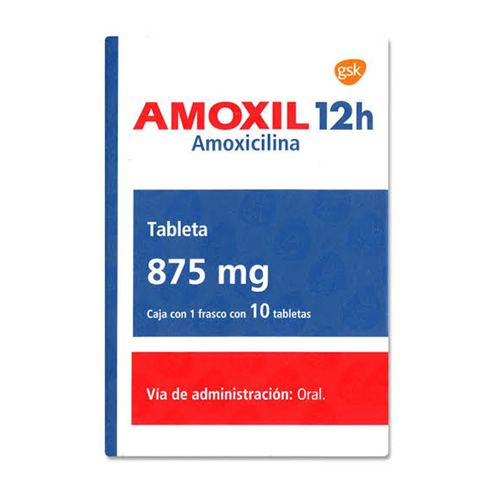 Amoxil 12 Horas 875 Miligramos Tabletas 10