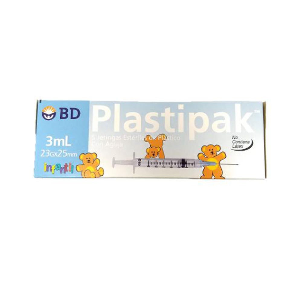 Jeringa Plastipak 3 Ml 23 X 25 Con 5 Piezas