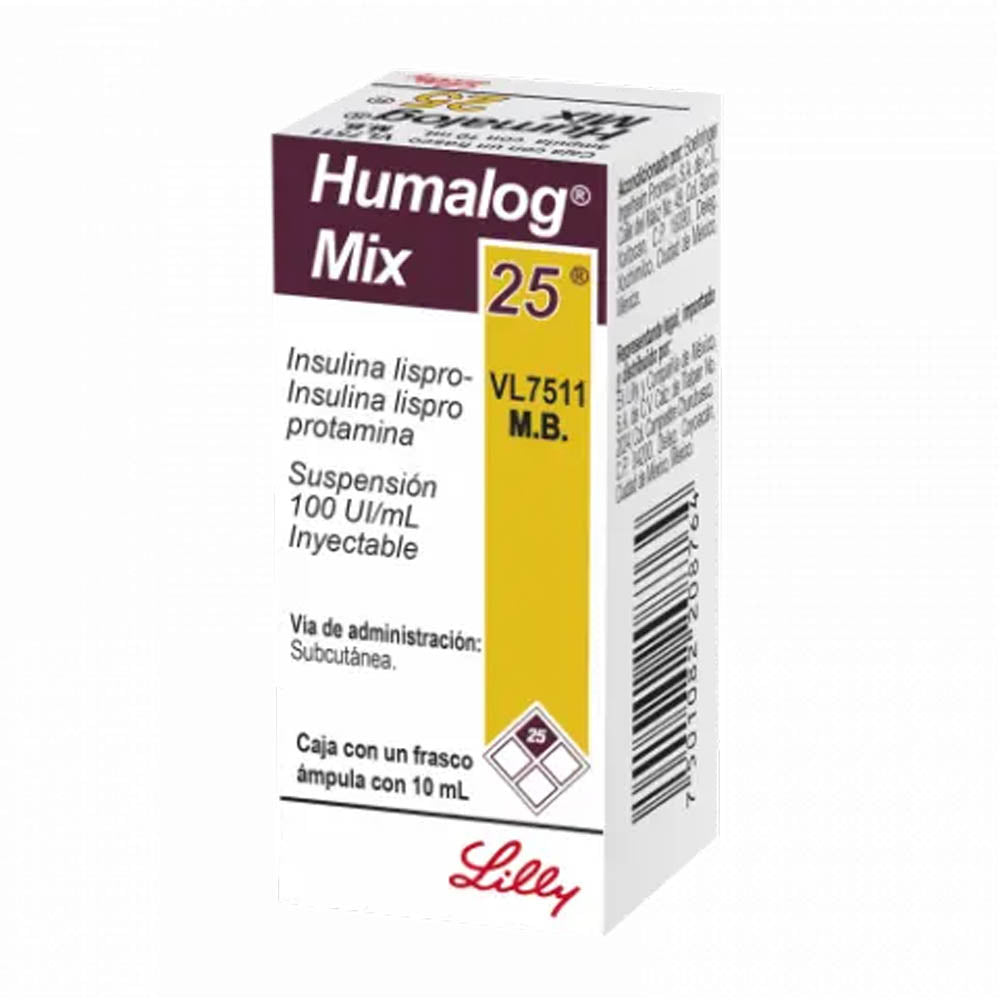 Humalog Mix 25 100 Ui Frasco Ampula 10 Ml