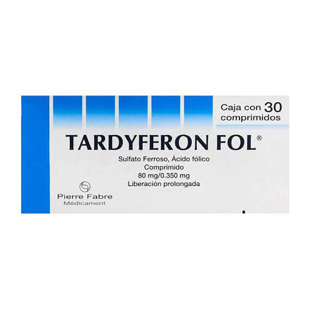 Tardyferon Fol 256 3/0.35 Mg Con 30 Grageas