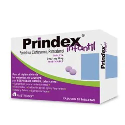 PRINDEX INFANTIL 3/1/80 MG TABLETAS MASTICABLES 20